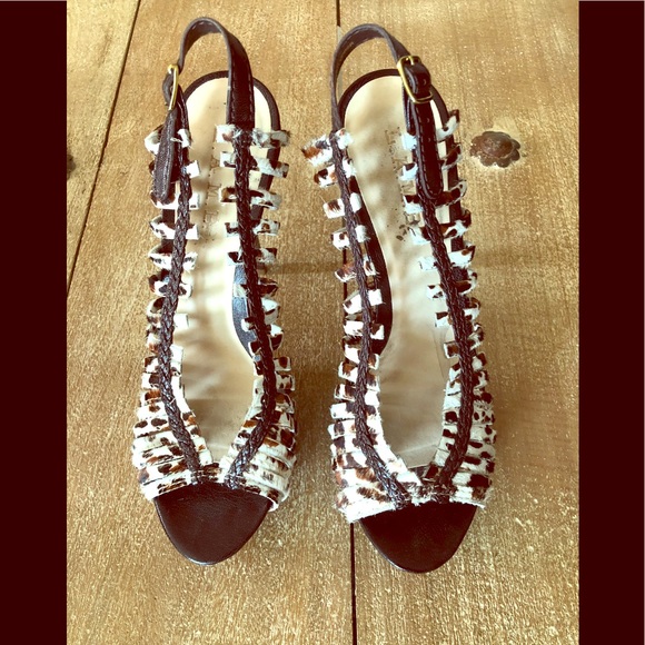 L.A.M.B. Shoes - L.A.M.B platform cowhide sandals. Size: 8 1/2